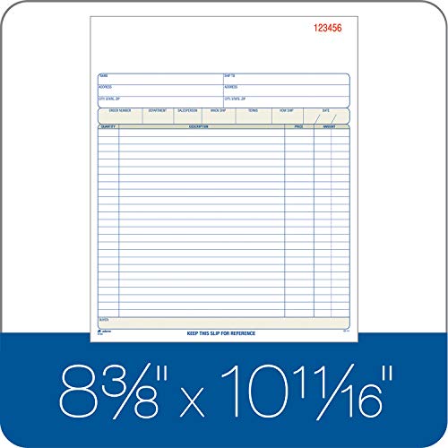 Adams Order Book, Carbonless, White/Canary/Pink, 3-Part, 8-3/8 X 10-11/16 Inches, 50 Sets (Tc8100) #TOP2