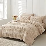 OARAGE Khaki Full Size Comforter Sets with Sheet- Tufted Bedding Sets Full 7 Pieces,Boho Shabby Chic
