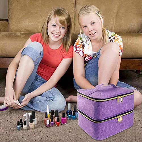 Organizador de Esmaltes | Estojo de esmalte para meninas,Ferramentas para unhas de camada dupla e es