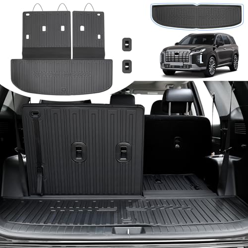 HOUCLEMIC Cargo Mat for 2020-2024 2025 Hyundai Palisade, All Weather TPE Rear Cargo Liner with Seat...