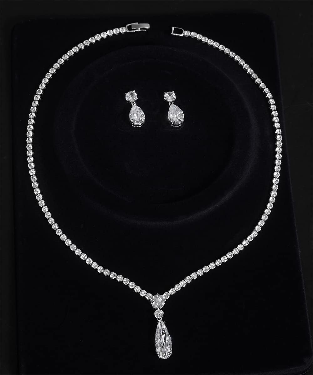 Bridal Jewelry Set for Wedding Fashion Cubic Zirconia Necklace And Earrings for Women Jewelry Sets Gift - Image 4