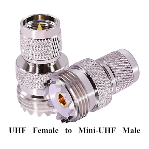 CNARIO Adaptadores UHF PL259 2Pcs Conector Macho a Hembra miniatura 5