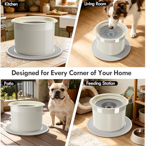UPSKYPET No Spill Ceramic Dog Water Bowl, Large Capacity Slow Drinking Bowl with Floating Disk & Filter, Heavy Duty Anti-Slip Bowl for Small to Medium Dogs, Cats & Multi-Pet Homes Indoor by UPSKYPET - Image 6