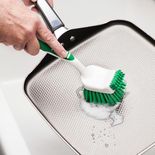 Image of Libman Dish Brush Set with Long Handle - Deep Cleaning Brushes - Dish Scrubber & Scraper - Kitchen Scrub Brush for Dishes, Sinks, Pots, Pans, Vegetables