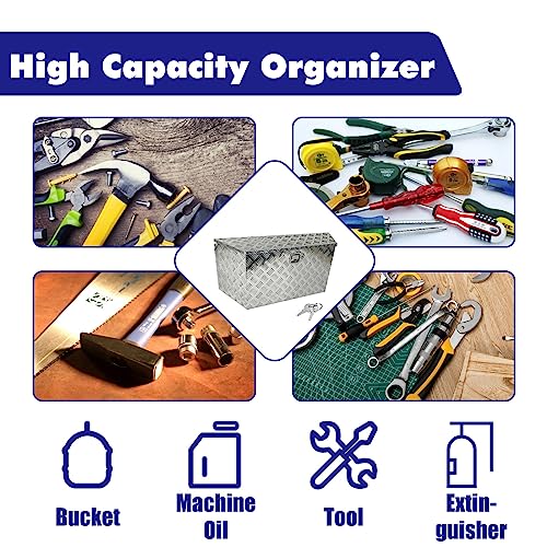 Bchsadvb 39"X15.4"X12" Silver Aluminum Pick-Up Truck Bed Tool Box Wide Utility Trailer Tongue Storage Tool Box 5 Bar Tread #TOP4