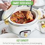 GreenLife 6 Quart Ceramic Slow Cooker, PFAS-Free, Programmable, Removable Healthy Nonstick Pot for Family Meals, Sear on Stovetop, Keep Warm, Digital Timer, Dishwasher Safe Glass Lid & Crock, Cream GreenLife 6 Quart Ceramic Slow Cooker PFAS Free Programmable Removable Healthy Nonstick Pot for Family Meals Sear on Stovetop Keep Warm Digital Timer Dishwasher Safe Glass Lid Crock Cream