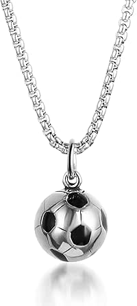 Fußball Halskette Set - Trikot Nr.7 & Fußball Anhänger Silber