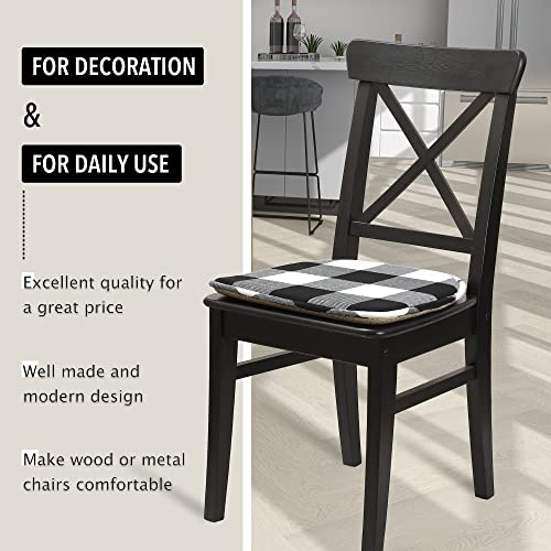 Tromlycs Kitchen Chair Cushions Set Of 4 For Dining Room Chairs Pads Seat Cushions Indoor Non Slip U Shaped 16 X 17 Inch Farmhouse Checkered Black And White #TOP6