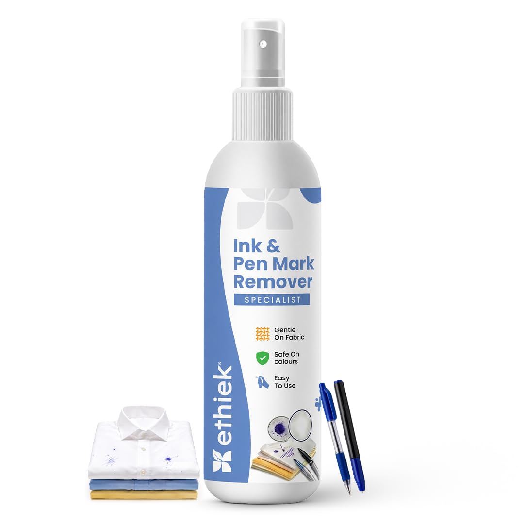 Ethiek Ink & Pen Mark Stain Remover Spray | Removes Ball Pen, Marker & Ink Marks from Fabric | Safe on Coloured Clothes | 75ml-image-38
