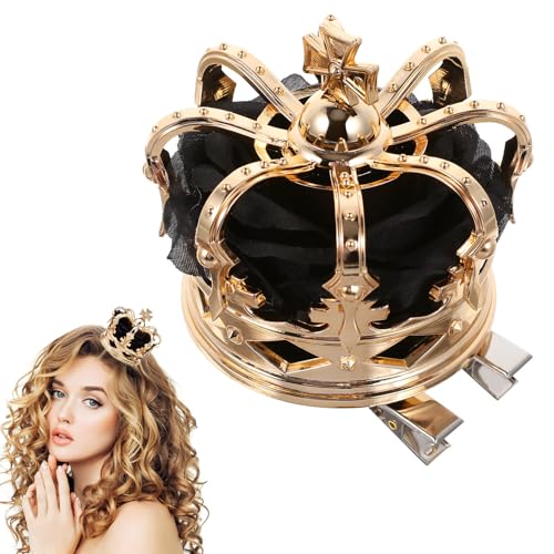 Pinza pelo forma de tiara dorada para peinados rápidos de mujeres