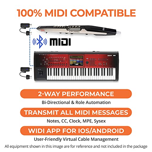 Image of CME WIDI Master - Bluetooth (5) MIDI Adapter for 5-PIN DIN MIDI - No Battery, Powered via MIDI Out - Wireless MIDI for Synthesizer EWI Keytar Pedalboard Digital Piano | 5-pin DIN, Ultra Low 3ms Latency, No Battery, Powered via MIDI Out