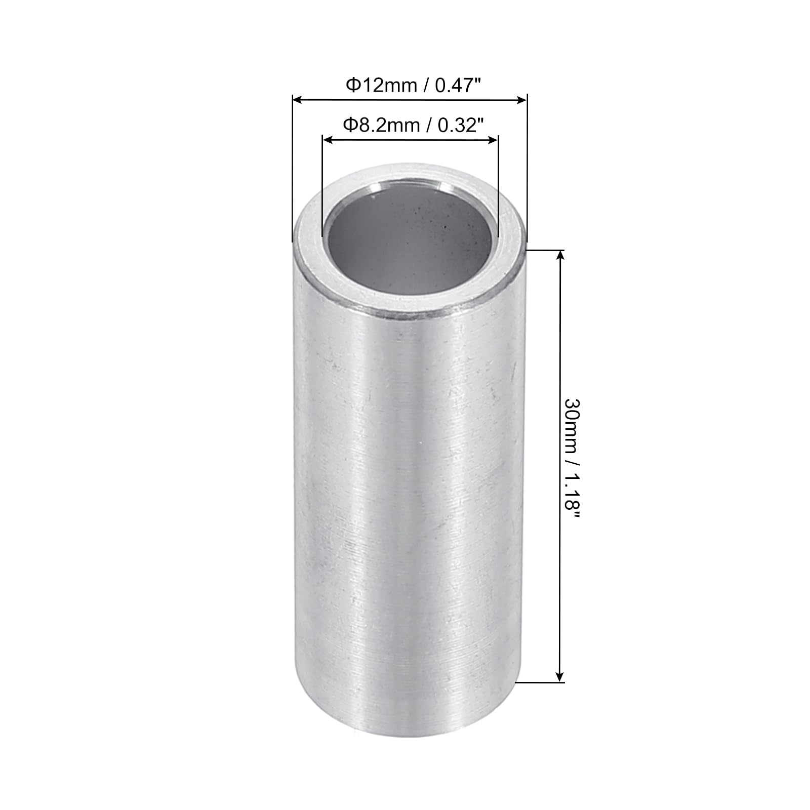 PATIKIL M8 Aluminum Spacers, 6pcs 5/16" x 1/2" Round Metal Spacers for 5/16 or M8 Screw Bolts - Image 2