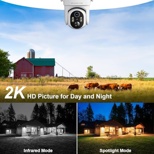 No WIFI Security Camera No Internet Needed, 4G LTE Cellular Security Camera Outdoor Wireless, Cell Camera with SIM Card, PIR Sensor, 2K Color Night Vision, SD/Cloud, 2-Way Talk, IP66 Waterproof by HOSAFE.COM - Image 9