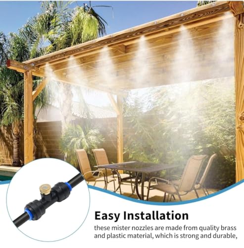 Image of DIY Misting System Kit with Nozzles, Mist Pump, Pipe, Connectors etc. for Terrace /Balcony /Garden cooling /Animal Husbandry /Hydroponics /Fish Farming (7 NOZZAL AND 20FEET PIPE)