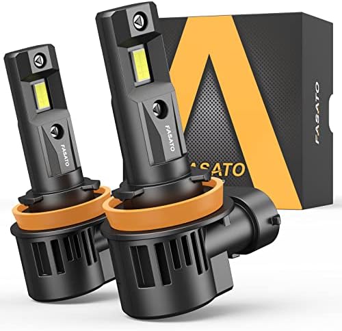Fasato H11 LED Headlight Bulbs, 400% Brighter 1:1 Mini Size Low Beam High Beam Replacement, 6500K Cool White H8 H9 LED Headlight Conversion Kits, IP67 Waterproof, Pack of 2