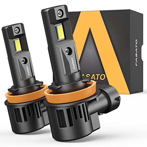 Fasato H11 Led Headlight Bulbs, 400% Brighter 1:1 Mini Size Low Beam High Beam Replacement, 6500K Cool White H8 H9 Led Headlight Conversion Kits, Ip67 Waterproof, Pack Of 2 #TOP30