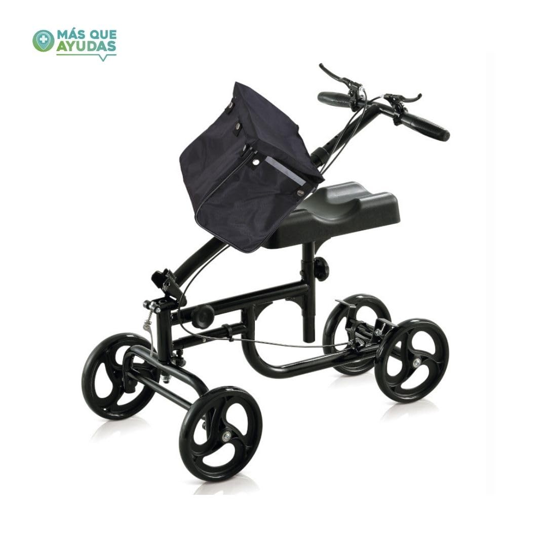 Patinete de Rodilla Plegable, Incluye Cesta Extraíble, Ruedas Direccionales y Frenos Dobles, Recuperación de Lesiones en Tobillo y Pie, Peso Máximo 136 Kg