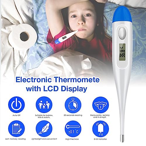 Image of Dr. Care Digital Thermometer With Quick Measurement of Oral, Underarm Temperature in Celsius & Fahrenheit, Water Resistant for Easy Cleaning