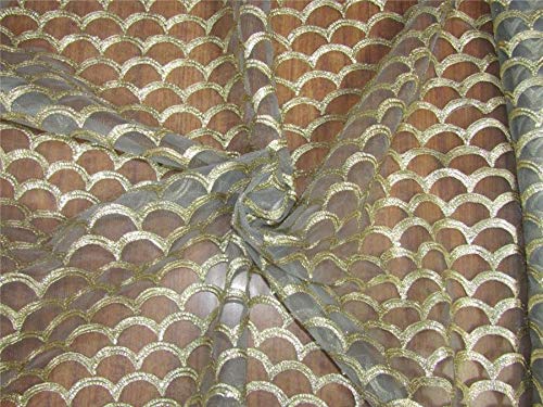 Filet gris broderie argentée pour vos décorations de mariage et grands événements de prestige