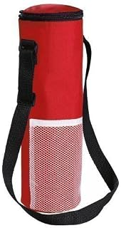 eBuyGB Insulated Bottle Cool Bag With Strap - Picnic Drinks Carrier/Wine Cooler (Red)