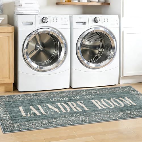 20"x60" Laundry Room Rug Runner: Non-Slip Washable Laundry Floor Mats