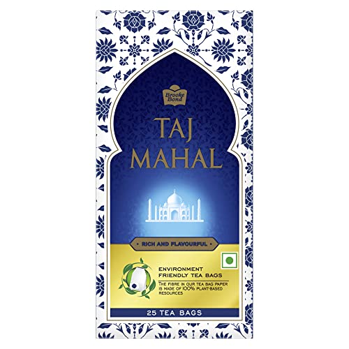 Taj Mahal Brooke Bond,25 Tea Bags,47.5 Grams (1.9 g each),Vegetarian,black tea,orange