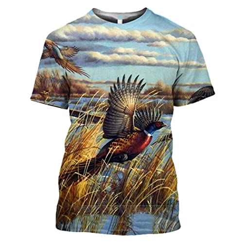 T-shirt homme imprimé animal 3D canard manches courtes t-shirt oversize 3XL