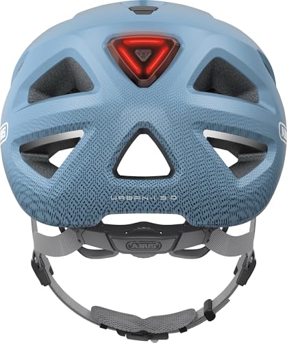 ABUS Urban-I 3.0 kask rowerowy z tylnym światłem do ruchu miejskiego – dla kobiet i mężczyzn – 86895 – jasnoniebieski, rozmiar M