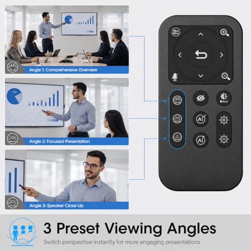 Image of Angetube 4K Webcam with AI Tracking, 100Wide Angle, Remote Control 4K Web Camera /10X Digital Zoom,1080P 60fps Web cam with HDR /Dual Noise Cancelling Mics for Video Calls /Meetings /Streaming /Skype /Zoom | Privacy Cover,10X Digital Zoom,1080P 60fps Web Cam with HDR /Dual Noise Cancelling Mics for Meetings /Streaming /Teams /Zoom
