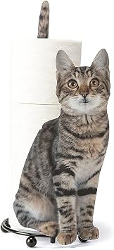 Valink Toilet Paper Holder, Roll Paper Holder Creative Cat Shaped Toilet Paper Storage Rack Simulation Kitten Metal Paper Stand Gift for Cat Lover