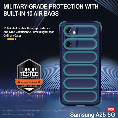 Image of TheGiftKart Liquid Silicon Back Cover Case for Samsung Galaxy A25 5G | Shockproof Military Grade Protection | Micro-Fibre Cloth On Inner Side | Built-in Anti-Slip Grip Samsung A25 Cover (TPU, Blue)