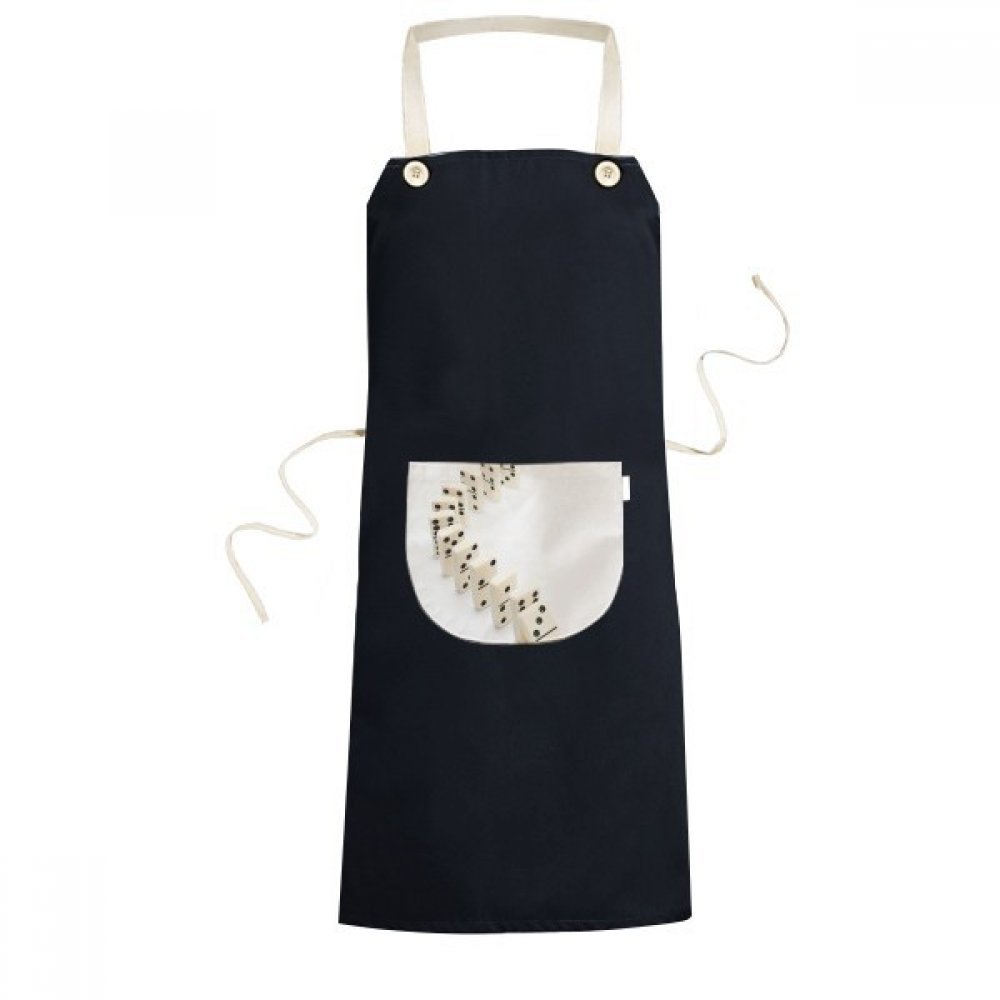Tablier Domino Pai Gow noir 70x67cm avec poche pratique pour homme et femme de cuisine