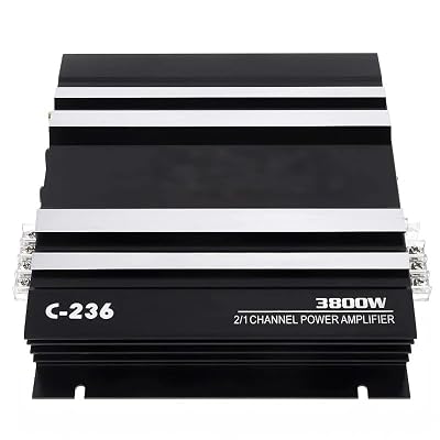 2-Channel Car Power Amplifier, High-Performance Universal Fit Audio System, 300W Max Output, Hardwired Room Electrical Operation, 36V Max Operating Voltage C-236 12V