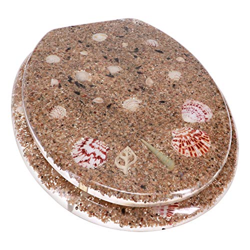 Ginsey Home Solutions Elongated Resin Toilet Seat, Sea Isle 59718