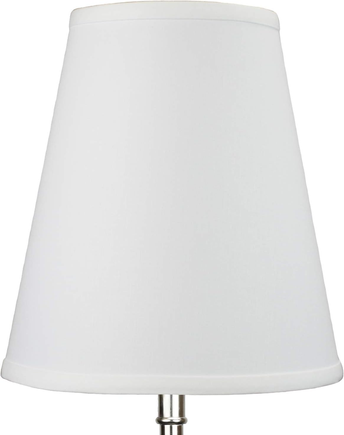 FenchelShades.com Lampshade 6" Top Diameter x 10" Bottom Diameter x 11" Slant Height with Washer (Spider) Attachment for Lamps with a Harp (Linen White)