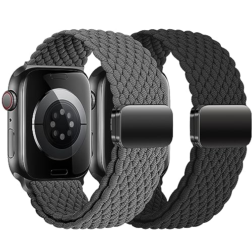 Bracelet Apple Watch boucle magnétique élastique tressé nylon 40mm 41mm