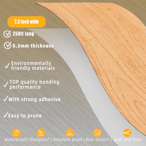 Image of GSCIT Club Wood Grain Repair Tape, 2.3 inch X 250ft Self Adhesive Maple Grain Repair Patch for Tables, Chairs, Baseboards, Doors, Windows, Floors, Handicraft DIY.