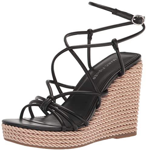 Marc Fisher Women's Zarah Wedge Sandal, Black 001, 9