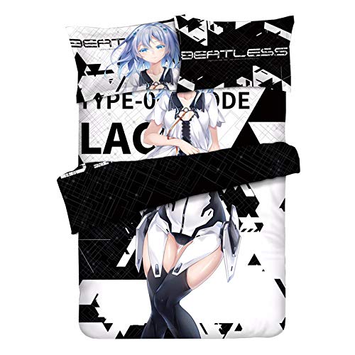 MXDZA Japanese Anime Beatless Lacia Otaku Bedding Linen Bedding Set Bed Sheet or Duvet Cover with Two Pillow Cases