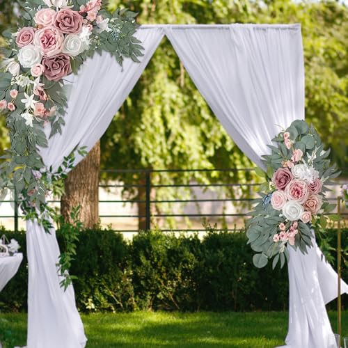 Fleurs d'arche de mariage artificielles composition florale soie - 6