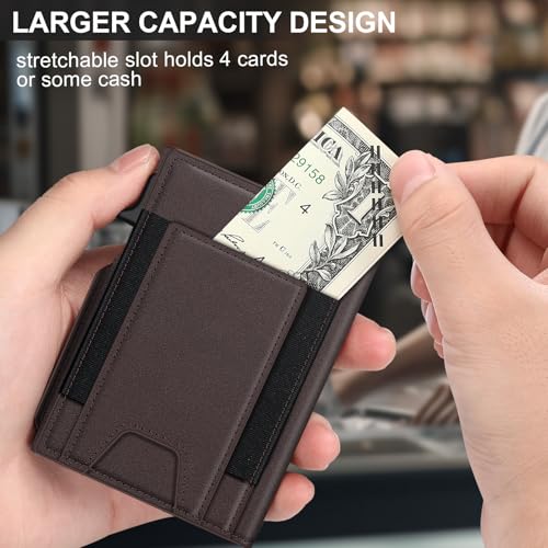 Image of SEMORID Wallet for Men Wallet with Slim Pop Up Card Holder 9-13 Cards, Bifold Minimalist Smart Wallet RFID Blocking Credit Card Holder with ID Window & Stretchable Cash Slot