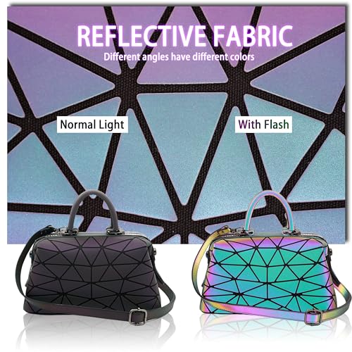 Geometric Purse for Women Luminous Purses and Shoulder Handbags Reflective Dumpling Bags and Holographic crossbody bag2