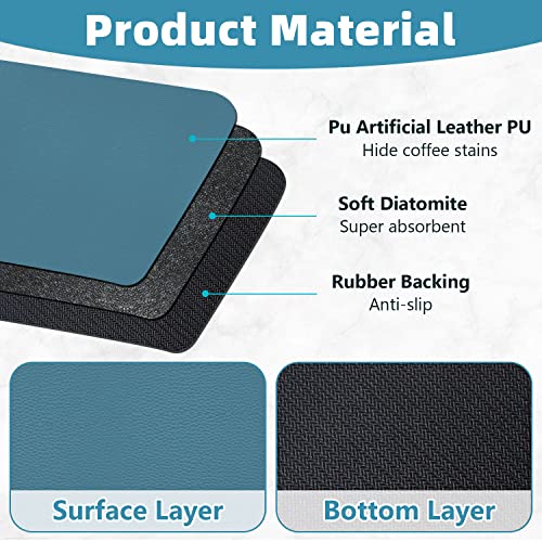 Coffee Maker Mat For Countertops: Coffee Mat Absorbent Coffee Bar Mat For Kitchen Hide Stain Rubber Backed, 12" X 17" Coffee Bar Accessories Fit Under Coffee Machine Coffee Pot Appliance Mats (Blue) #TOP3