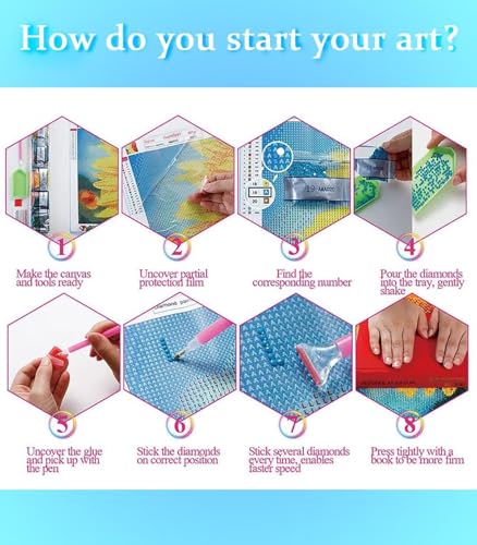 5D Diamond Painting Arbres, Painting Diamant Violet Broderie Diamant Kit Complet, Bricolage Loisirs Créatifs Adultes Artisanat pour la Décoration Murale à la Maison, Cadeau Femme 40x55cm 22-FEB – vue 6
