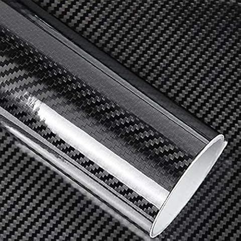 F & B LED LIGHTS 5D High Gloss Black Carbon Fiber Vinyl Bubble Free Air Release Car Wrap Film Automotive DIY Decals (12" x 60" / 1 FT x 5 FT) Cover