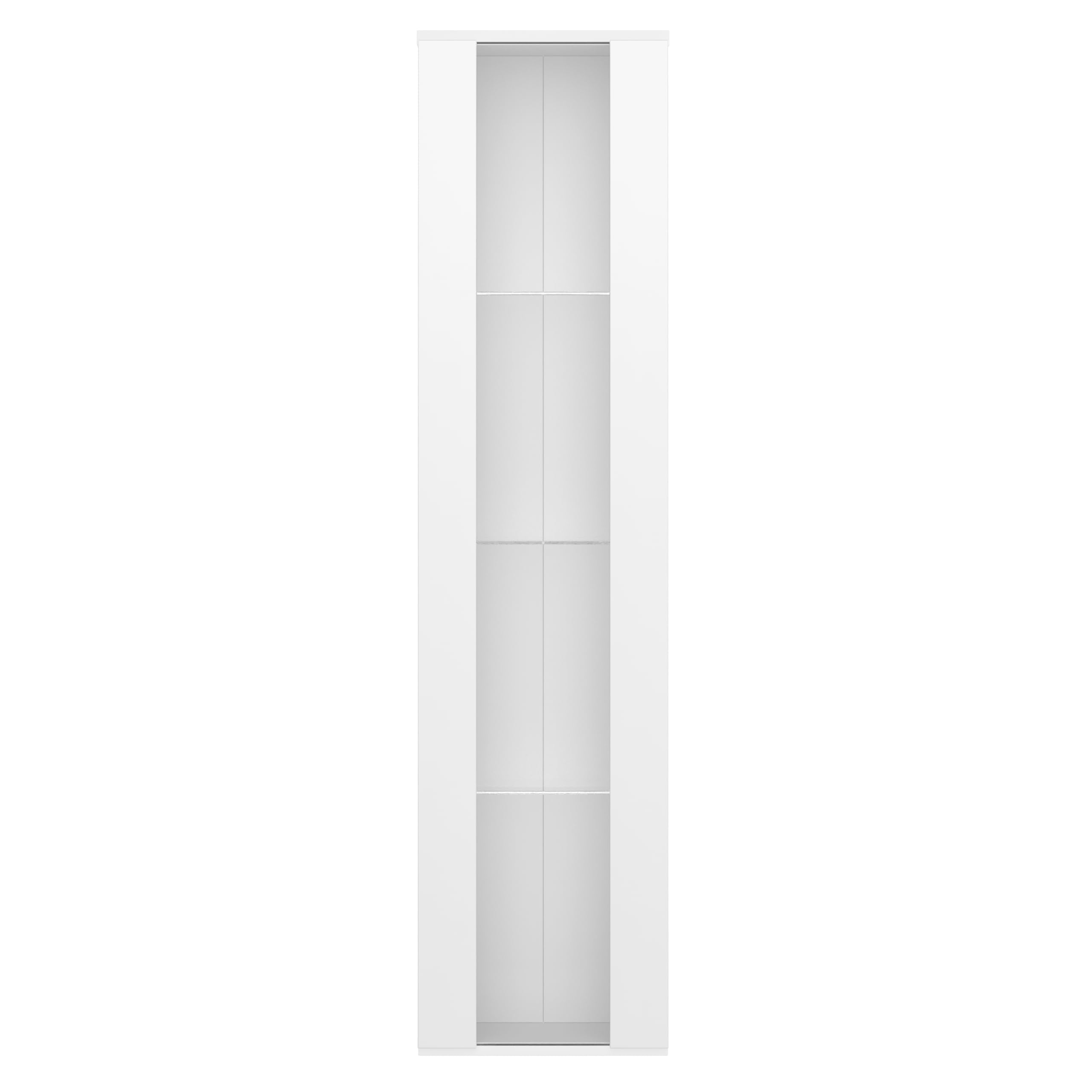 40 x 29 x 170 cm, vetrina multifunzionale, pareti divisorie in vetro, illuminazione d'atmosfera telecomandata, pannello acrilico, design minimalista (bianco)