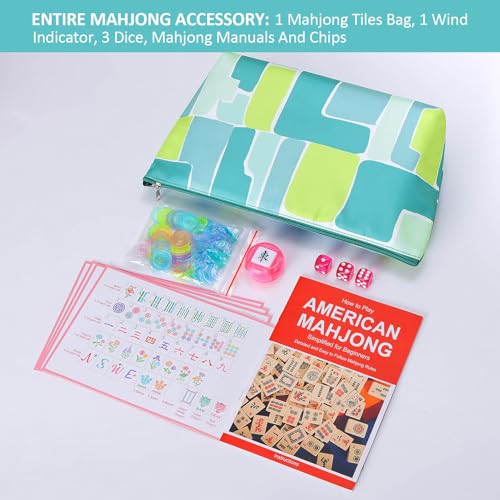 Juego de Mahjong Americano con 160 fichas y accesorios miniatura 3