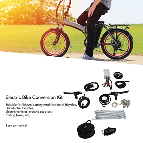 Kit de conversão de bicicleta elétrica, acionamento frontal, motor de bicicleta de 48 V, 500 W, acel