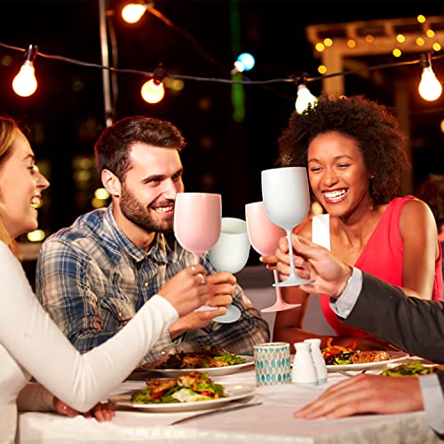 Swainlyn Unbreakable Wine Glasses | Set Of 4 | Reusable 16 Oz Plastic Wine Glasses | Patio Drinkware | Ideal For Homes & Bars | Outdoors Camping, Beach, Picnic, Party #TOP3