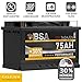 BSA Autobatterie 75Ah 12V 760A/EN +30% Startleistung Starterbatterie Batterie ersetzt 74Ah 70Ah 72Ah 77Ah, für PKW